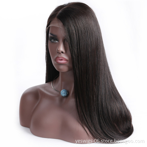 Natural Korean Double Drawn Raw Indian Virgin Cuticle Aligned Hair Extension Wig For Black Women Human Hair 360 Lace Front Wig